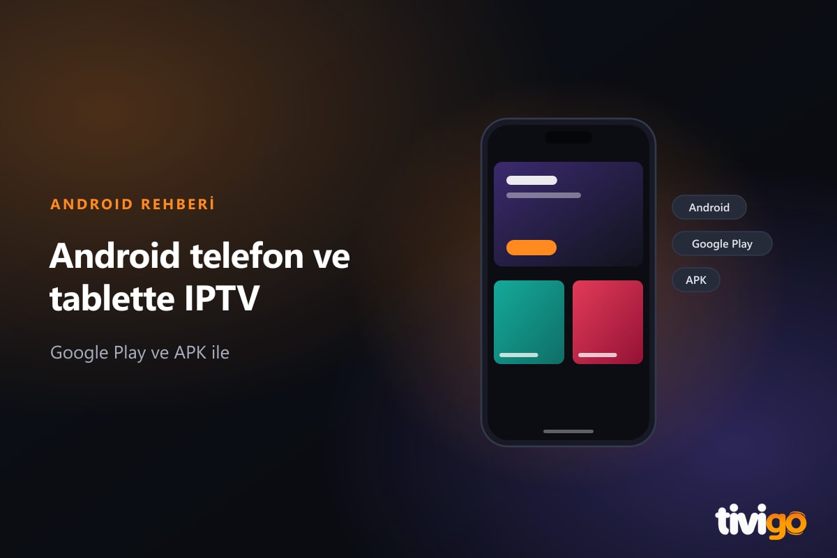 Android telefon ve tablet ekranında açık Tivigo uygulaması