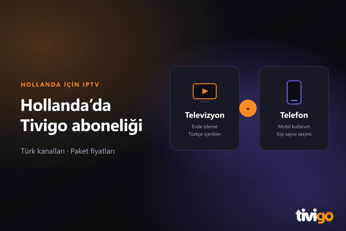 Hollanda'da Türkçe içerik için TV ve telefonda paket seçimini temsil eden kartlar