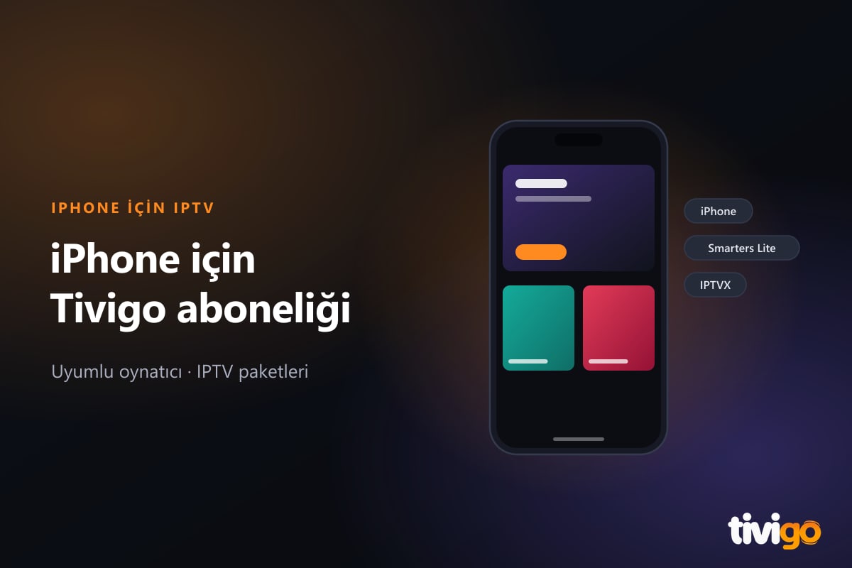 iPhone'da kullanılacak Tivigo aboneliğini temsil eden telefon ve paket etiketleri