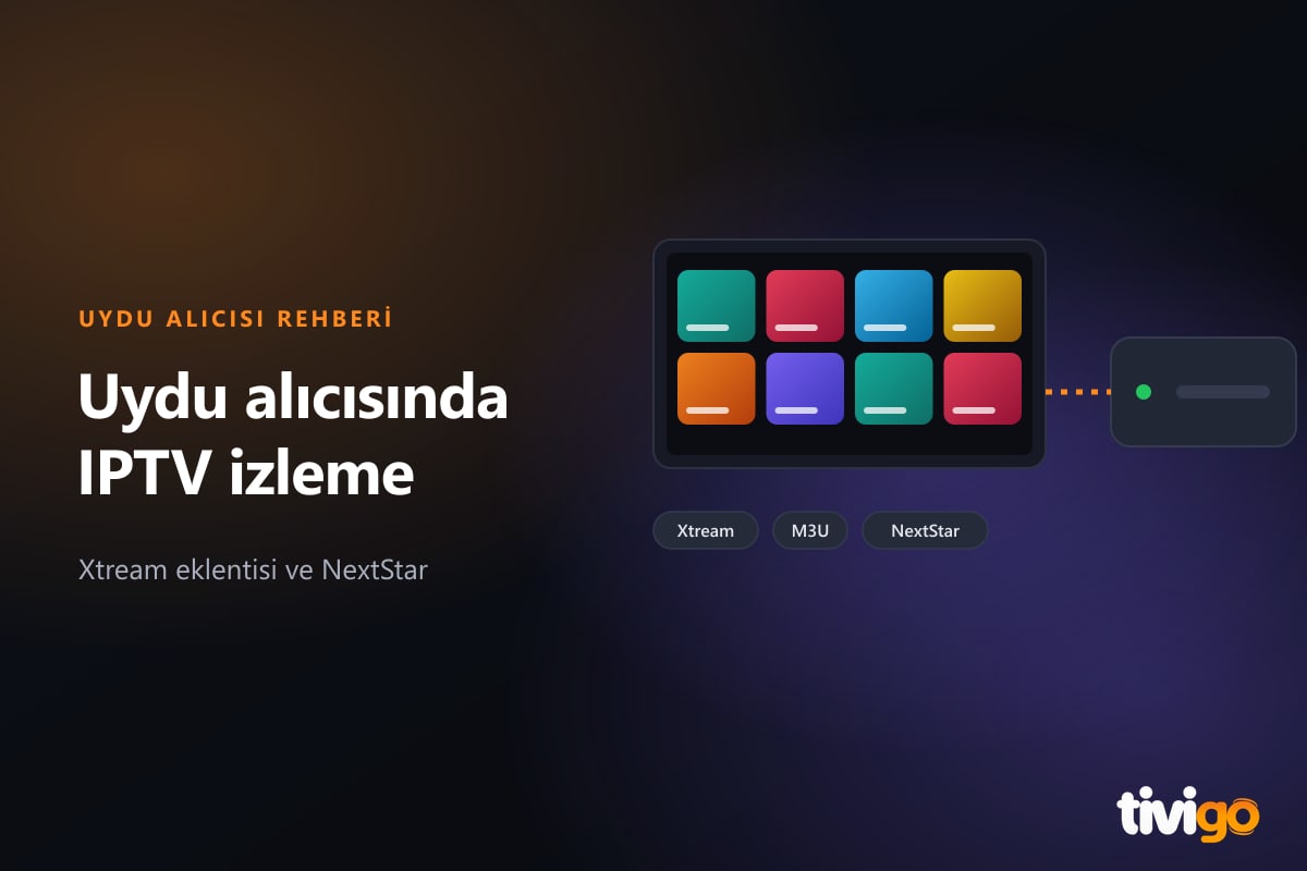 Uydu alıcısı ve televizyon ekranında IPTV listesi ekleme adımları